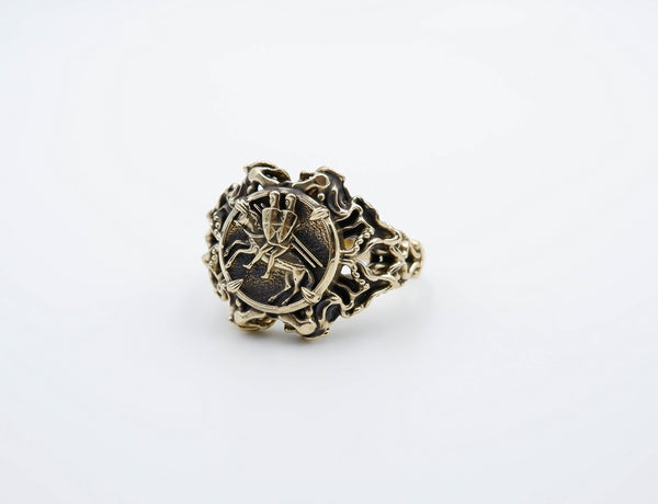 Seal of Knights Templar Ring Women Freemason Master Brass Jewelry Size 6-15 Br-436