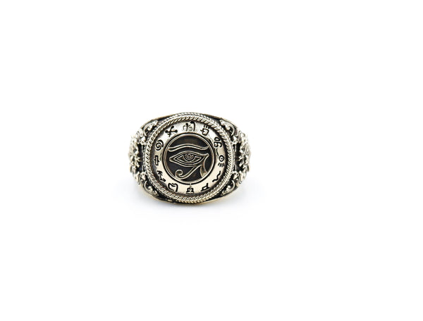 Eyes of Horus Ring for Men Women Ancient Egyptians Protection Brass Jewelry Size 6-15
