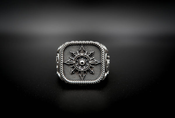 Chaos Magic Star Ring Mens Biker Gothic Jewelry 925 Sterling Silver Size 6-15