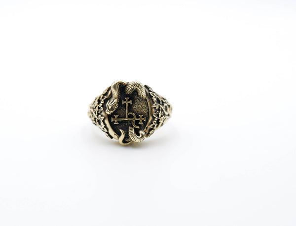 Sigil of Lilith with Snake Ring Solomon Seal kabbalah Magic Brass Jewelry Br-516