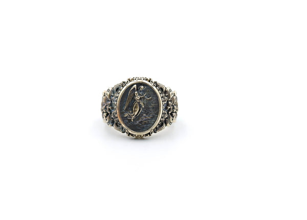 Saint St Gabriel the Archangel Ring Amulet Protection Mens Womens Brass Jewelry Size 6-15