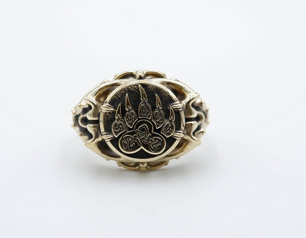 Celtic Bear Paw Ring Women Viking Scandinavian Brass Jewelry Size 5-15 Br-443