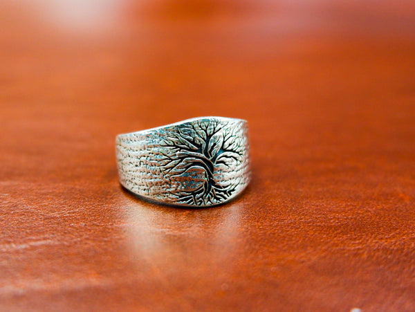Tree of Life Band Ring Men Women 925 Sterling Silver Size 6-15