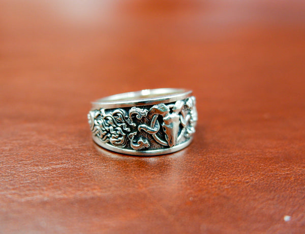 Rams Skull Ring Men Women Gothic Baphomet Jewelry 925 Sterling Silver Size 6-15