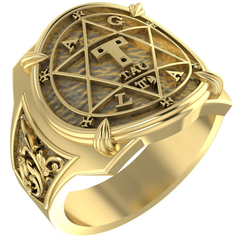 Hexagram Star of David Ring King of Solomon Circle of Pentacl Brass Jewelry Size 6-15 Br-402