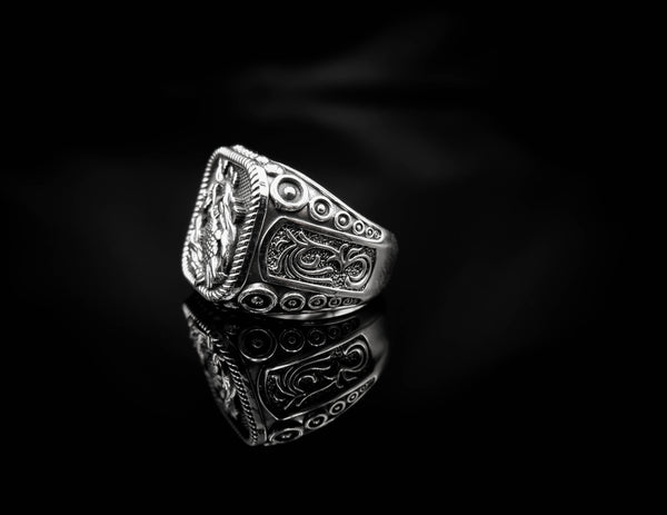 Owl Ring for Men 925 Sterling Silver R-420