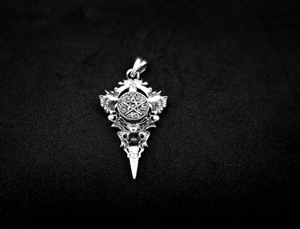 Tetragrammaton Sigil of Protection and Hexagram of Solomon Protection Pendant Amulet Jewelry 925 Sterling Silver R-470