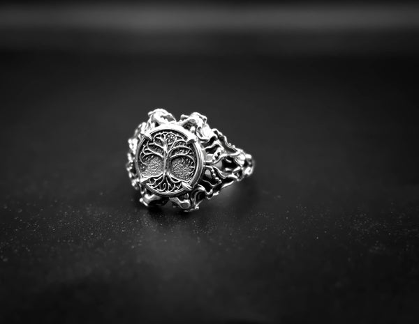 Viking Tree of Life Ring Women Norse Scandinavian Jewelry 925 Sterling Silver Size 5-15 R-444