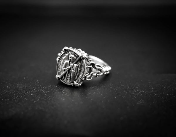 Santa Muerte Ring Women Our Lady of the Holy Death Jewelry 925 Sterling Silver Size 5-15 R-439