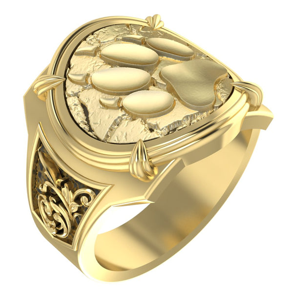 Norse Viking Bear Paw Ring Scandinavian Slavic Brass Jewelry Size 6-15 Br-413