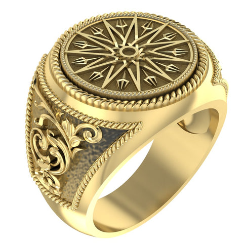 Trident Mandala Ring Greek Ancient Amulet Brass Jewelry Size 6-15 Br-415