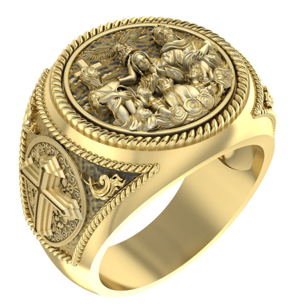 Virgin Ring Catholic Family of God Brass Jewelry Size 6-15 Br-416