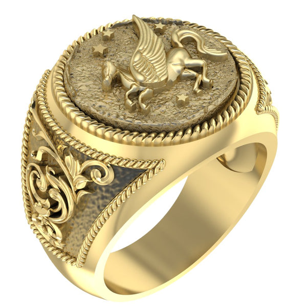 Pegasus Ring Ancient Greekl Flying Horse Brass Jewelry Size 6-15 Br-417