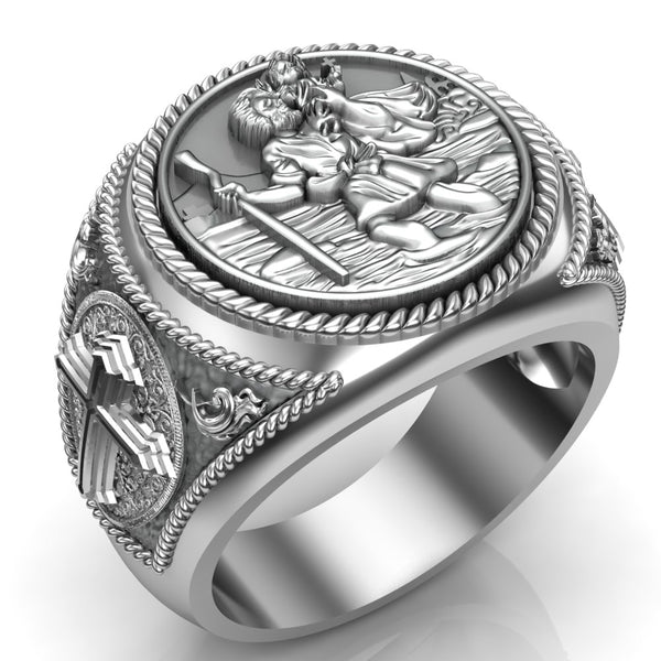 St. Christopher Ring Jewelry 925 Sterling Silver R-418