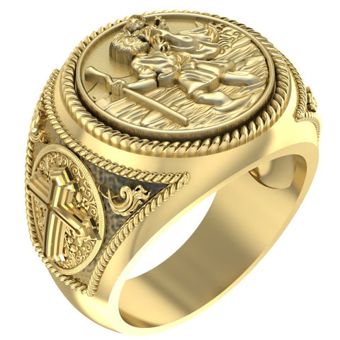 St. Christopher Ring Brass Jewelry Size 6-15 Br-418