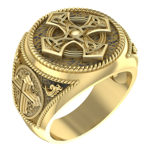 Christian Cross Celtic Knot Biker Ring Brass Jewelry Size 6-15 Br-419