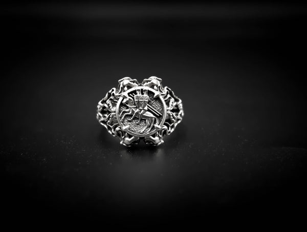 Seal of Knights Templar Ring Women Freemason Mason Jewelry 925 Sterling Silver Size 6-15 R-436