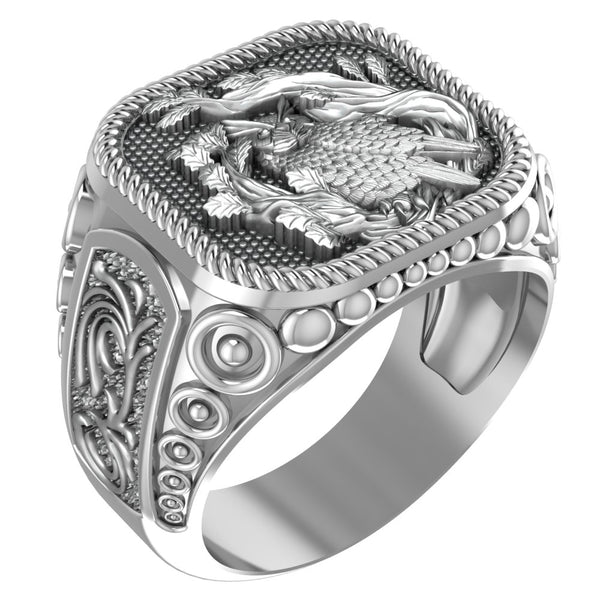 Owl Ring for Men 925 Sterling Silver R-420