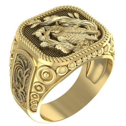 Owl Ring for Men Brass Jewelry Size 6-15 Br-420