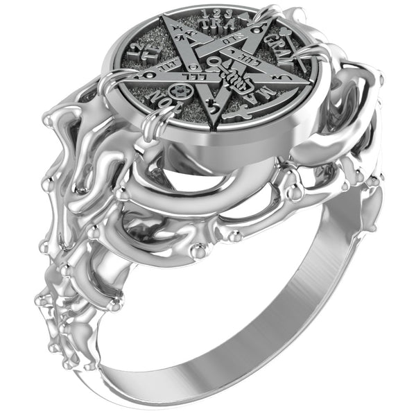 Seal of Solomon Tetragrammaton Ring Women Jewelry 925 Sterling Silver R-428