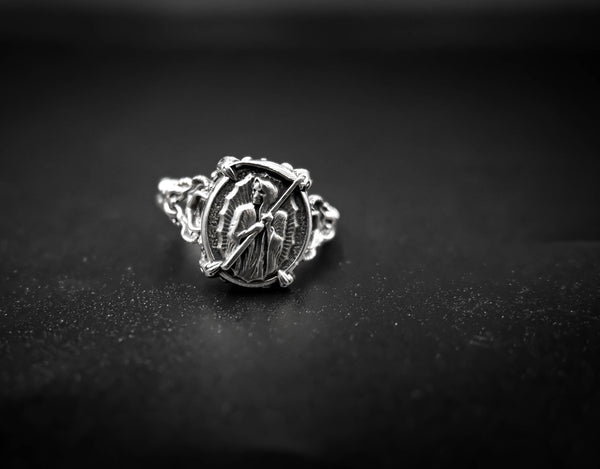Santa Muerte Ring Women Our Lady of the Holy Death Jewelry 925 Sterling Silver Size 5-15 R-439