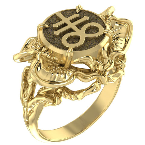 Leviathan Cross Signet Ring Women Brass Jewelry Size 6-15 Br-430