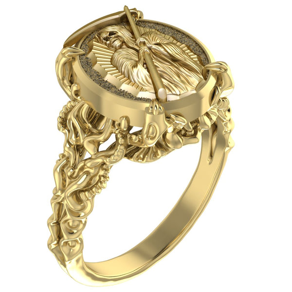 Santa Muerte Ring Women Our Lady of the Holy Death Brass Jewelry Size 5-15 Br-439