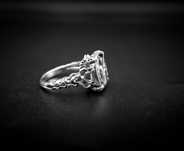 Santa Muerte Ring Women Our Lady of the Holy Death Jewelry 925 Sterling Silver Size 5-15 R-439