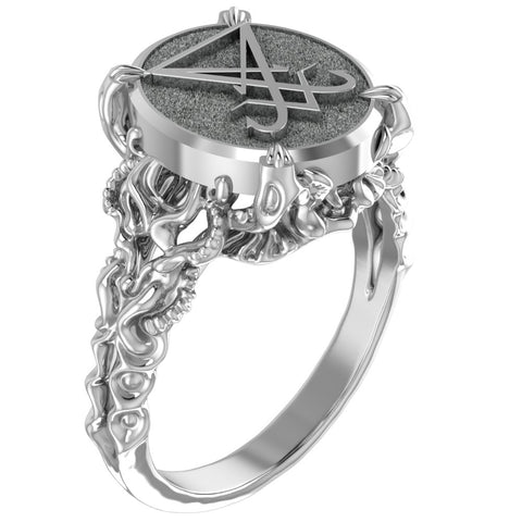 Sigil of Lucifer Ring Women Satanic Seal of Satan Jewelry 925 Sterling Silver Size 5-15 R-440