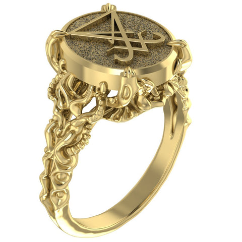 Sigil of Lucifer Ring Women Satanic Seal of Satan Brass Jewelry Size 5-15 Br-440