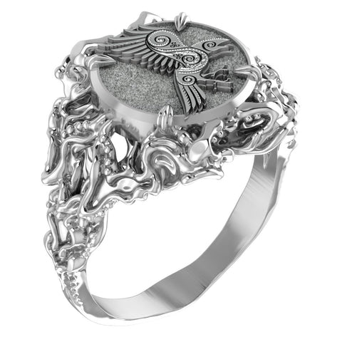 Raven Ring Women Jewelry 925 Sterling Silver R-441