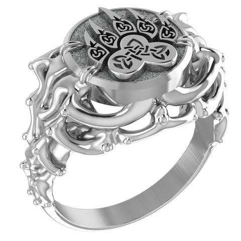 Celtic Bear Paw Ring Women Viking Scandinavian Jewelry 925 Sterling Silver Size 5-15 R-443