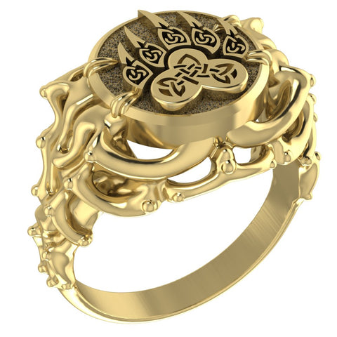 Celtic Bear Paw Ring Women Viking Scandinavian Brass Jewelry Size 5-15 Br-443