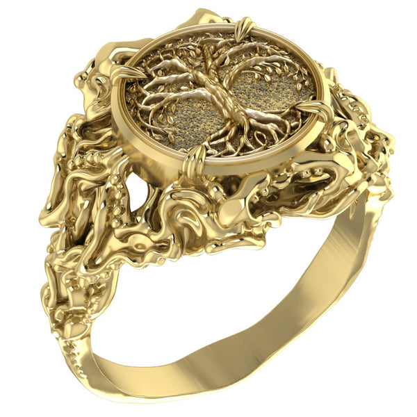 Viking Tree of Life Ring Women Norse Scandinavian Brass Jewelry Size 5-15 Br-444