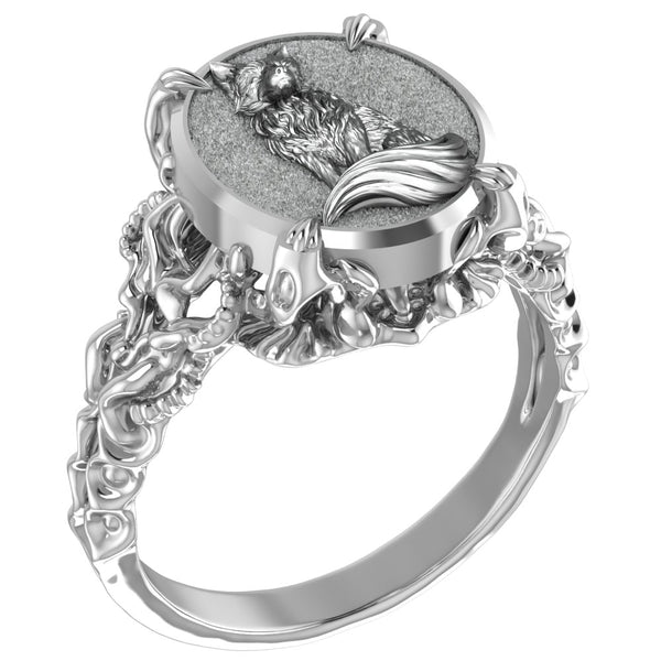 Fox Ring Women Animal Jewelry 925 Sterling Silver Size 5-15 R-446