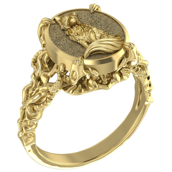 Fox Ring Women Animal Brass Jewelry Size 5-15 Br-446