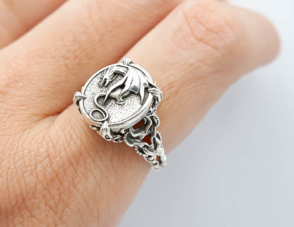 Dragon Ring Women Animal Fantasy Jewelry 925 Sterling Silver Size 5-15 R-451