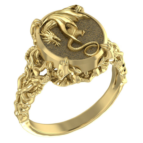 Dragon Ring Women Animal Fantasy Brass Jewelry Size 5-15 Br-451
