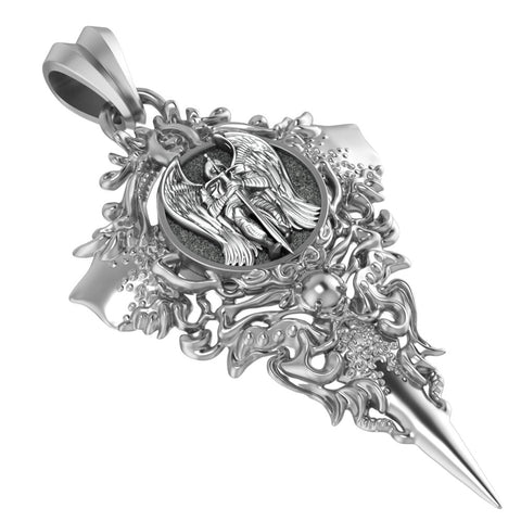 St. Michael The Archangel Pendant Catholic Knight Protection Jewelry 925 Sterling Silver R-463