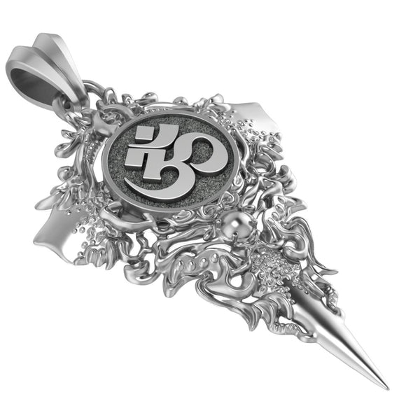 Yoga Aum Ohm Om Pendant Protective Amulet Jewelry 925 Sterling Silver R-465