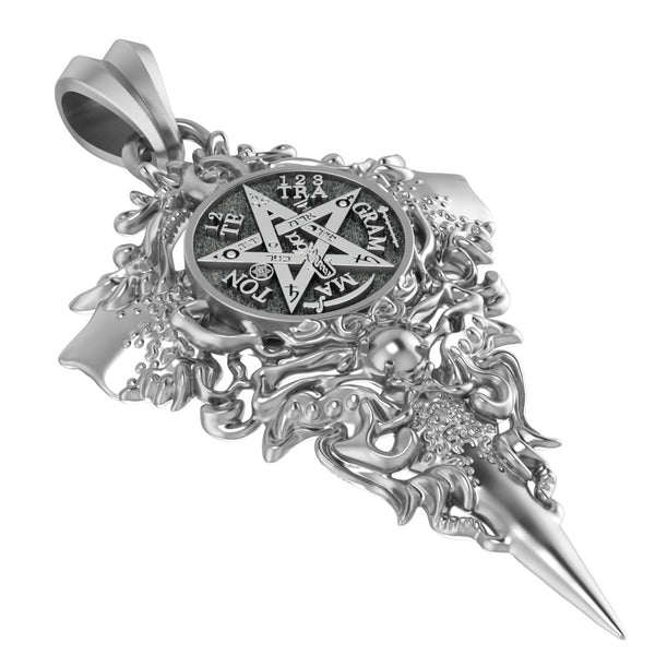 Tetragrammaton Sigil of Protection and Hexagram of Solomon Protection Pendant Amulet Jewelry 925 Sterling Silver R-470