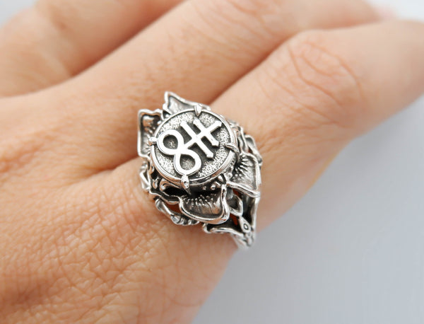 Leviathan Cross Signet Ring Women Jewelry 925 Sterling Silver R-430