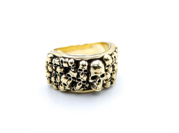 Gothic Skull Ring Gothic Biker Punk Brass Jewelry Size 6-15