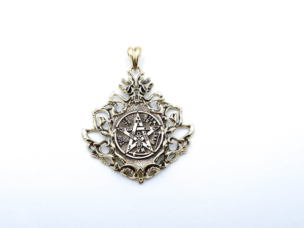 Tetragrammaton Pentagram Pendant Anniversary Jewelry Gift for Women Teen Girls Mothers Day Gifts Brass Jewelry
