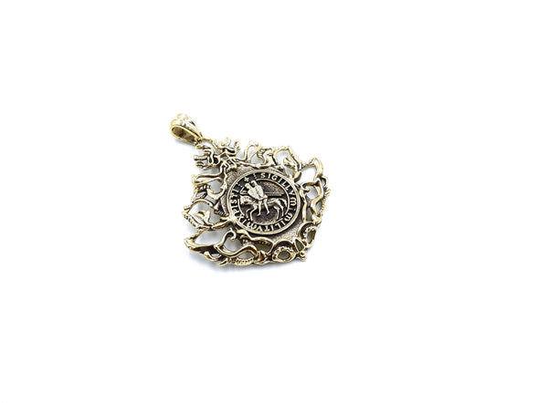 The Seal of Knights Templar Masonic Pendant Brass Jewelry