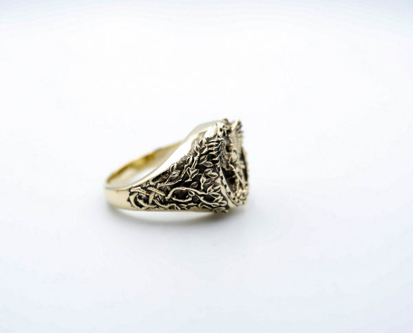 Saint Archangel Michael Dragon Wings Ring Christian Catholic Brass Jewelry Br-518