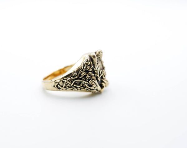 Sigil of Lilith with Snake Ring Solomon Seal kabbalah Magic Brass Jewelry Br-516