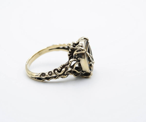 Sigil of Lucifer Ring Women Satanic Seal of Satan Brass Jewelry Size 5-15 Br-440