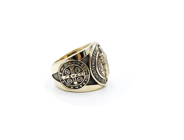Saint Benedict Ring Exorcism Christian Brass Jewelry Size 6-15
