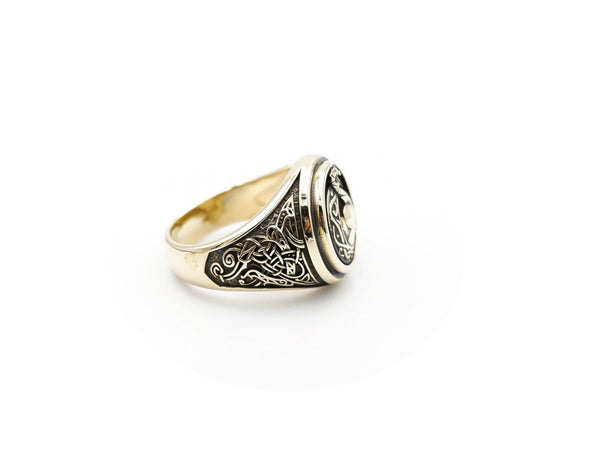 Celtic Viking Ship Ring Dragon Scandinavian Norse Viking Brass Jewelry Size 6-15